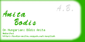 anita bodis business card